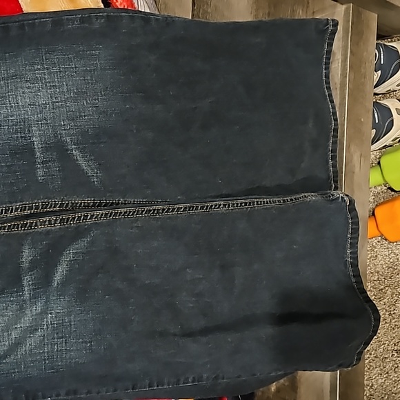 VINTAGE American Eagle Flare Jeans Womens 12 Dark Wash 100% cotton Y2K - Picture 3 of 4